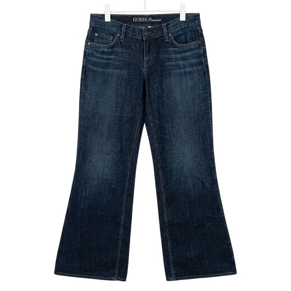 Y2K GUESS Low Rise Bootcut Jeans 27‎ Dark Wash 2000s Mall Goth Stretch Denim VTG